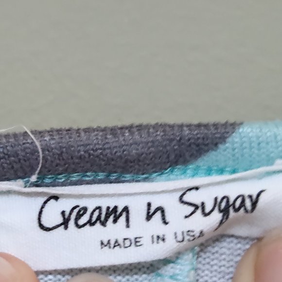 Cream N Sugar Blue And Gray Leopard Print Oversize Top Size 2X - Picture 3 of 3